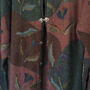 SWEATER HAND MADE 100% ALPACA WOOL GORGEOUS COLORS EMBROIDERY FRONT AND BACK, BU